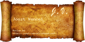 Joszt Vencel névjegykártya